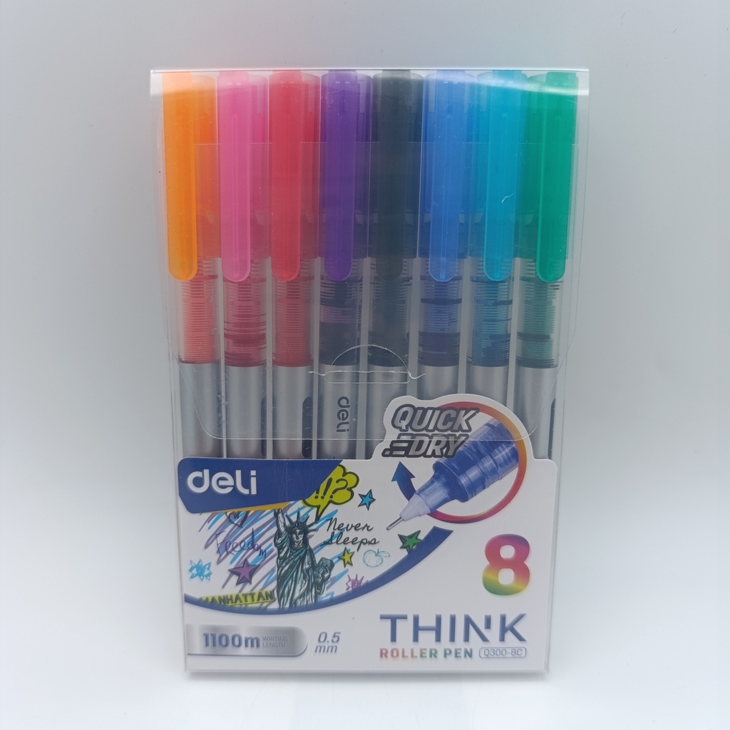 قەلەم سۆفتی ڕەنگاو ڕەنگ Soft Pen Deli Q300-8C